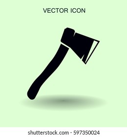 The ax stuck in a tree stump vector illustration
