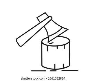 Ax and stump icon Deforestation