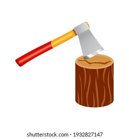 Ax y tropezar con fondo blanco, ilustración vectorial