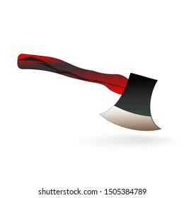 
Ax symbol metallic sharp blade weapon camping vector icon. On a white background, with a shadow.
