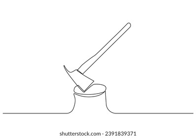 asa de herramientas de hacha sobre el diseño de la línea de corte de madera