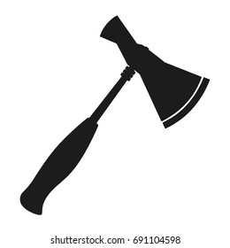Ax Vector black icon on white background.