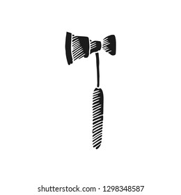 ax vector doodle sketch isolated on white background