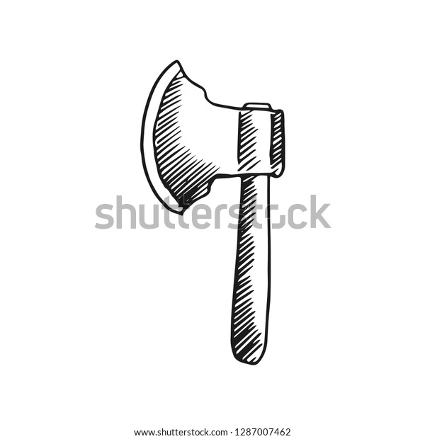 Ax Vector Doodle Sketch Isolated On Stock Vector Royalty Free