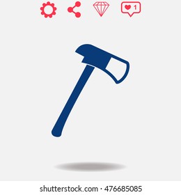 Ax vector icon on grey background.