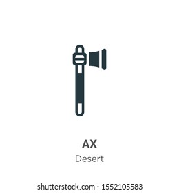 Ax vector icon on white background. Flat vector ax icon symbol sign from modern wild west collection for mobile concept and web apps design.