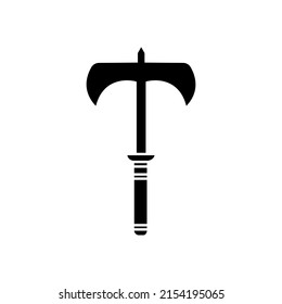 Ax vector icon. poleaxe illustration sign. weapon symbol or logo.