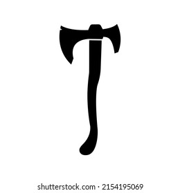 Ax vector icon. poleaxe illustration sign. weapon symbol or logo.