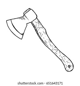  Ax. Vector illustration of an ax. Hand drawn ax.