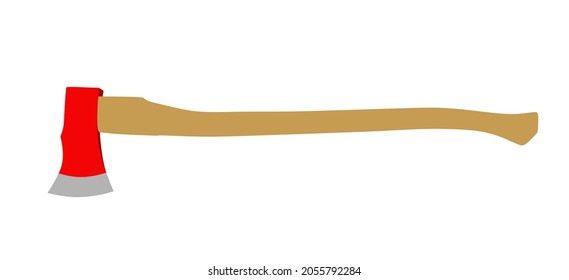 Ax vector illustration isolated on white background. Woodpecker logger worker symbol. Woodcutter axe. Forester worker tool. Hatchet wood work. Lumberjacks equipment.
