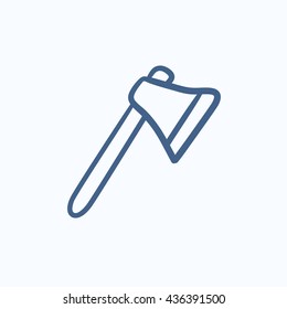 Ax vector sketch icon isolated on background. Hand drawn Ax icon. Ax sketch icon for infographic, website or app.