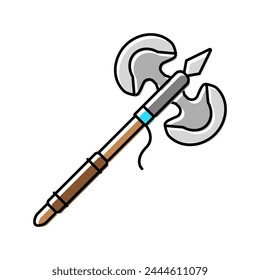Vector de color de arma de hacha. símbolo de arma de hacha. ilustración de símbolo aislado