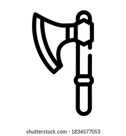 vector de icono de línea de arma ax. signo de arma ax. símbolo de contorno aislado ilustración negra