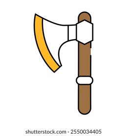 Vector de icono de línea de arma de hacha. signo de arma de hacha. ilustración de símbolo aislado