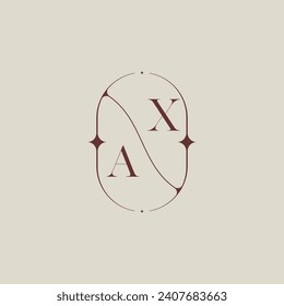 AX wedding classic in elegant monogram with high quality professional design that will print well