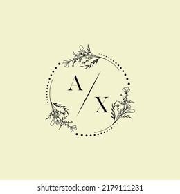 AX Hochzeitslogo-Anfangsbuchstaben in hochqualitativem professionellem Design, das gut in allen Printmedien drucken kann