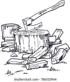 ax and wood