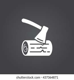 ax and wood Icon