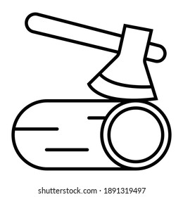 ax and wood icon vector