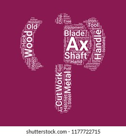 ax word cloud. word cloud of ax shape can be use for blog.