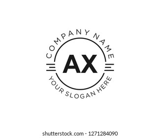 AX A X Initial logo letter with minimalist concept vector