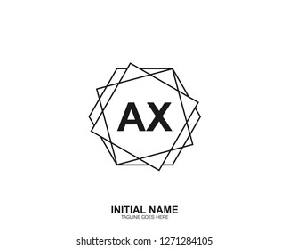 AX A X Initial logo letter with minimalist concept vector