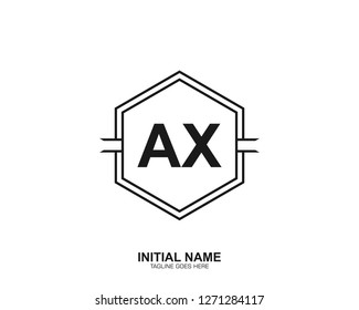 AX A X Initial logo letter with minimalist concept vector