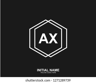 AX A X Initial logo letter with minimalist concept vector