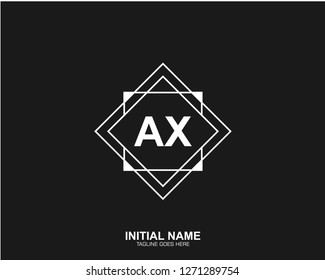 AX A X Initial logo letter with minimalist concept vector