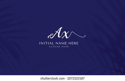 AX X A Initial Signature logo vector template