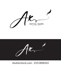 AX X A initial signature logo template vector