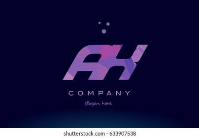 ax a x polygon polygonal letter alphabet text pink purple dots creative company logo vector icon design template