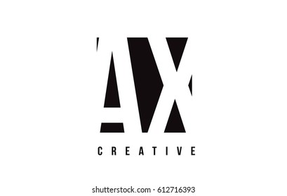 AX A X White Letter Logo Design with Black Square Vector Illustration Template.