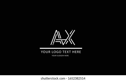 Plantilla de monograma del logotipo del vector abstracto de AX XA
