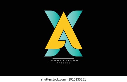 AX XA icon monogram letter text alphabet logo design