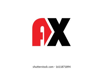 AX or XA and A or X Uppercase Letter Initial Logo Design Template Vector Illustration