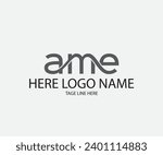 axa and ame word logo free vector