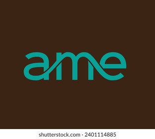 axa and ame word logo free vector