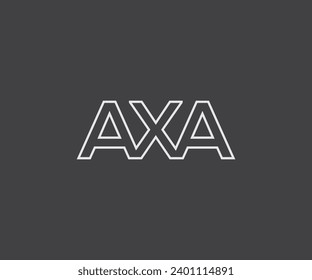 axa and ame word logo free vector