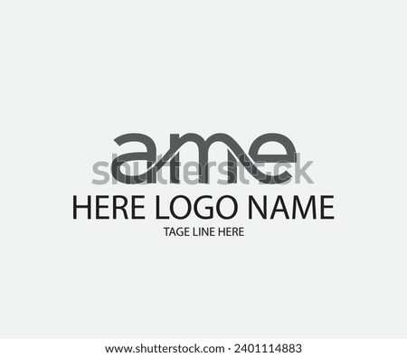 axa and ame word logo free vector