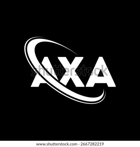 AXA logo. AXA letter logo design. Initials AXA logo linked with circle and uppercase monogram logo. AXA typography for technology, business and real estate brand.