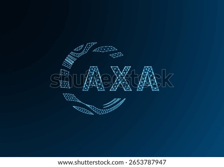 AXA low poly letter logo vector design. AXA lower poly logo design. AXA unique low poly logo design.