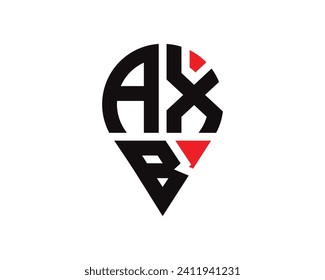 diseño de logotipo de la forma de ubicación de la letra AXB
