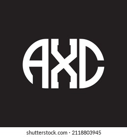 Diseño del logo de la carta AXC sobre fondo negro. AXC 
concepto del logotipo de la carta de iniciales creativas. Diseño de letras AXC.
