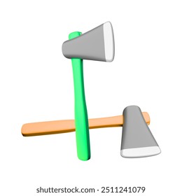Axe 3D Illustration with white scree  background
