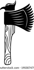 Ax and Bird Logo, einfach und modern. schwarzer Vektor