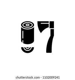 Axe black icon concept. Axe flat  vector symbol, sign, illustration.