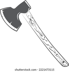 Axe black icon. Woodwork symbol. Lumberjack tool