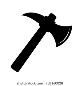 Axe black silhouette vector icon illustration isolated on white background