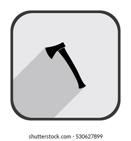 Axe - black vector icon  with long shadow